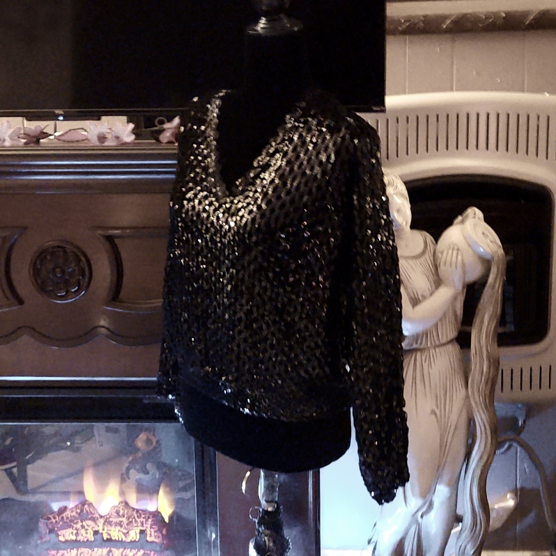 Black Sequence Blouse